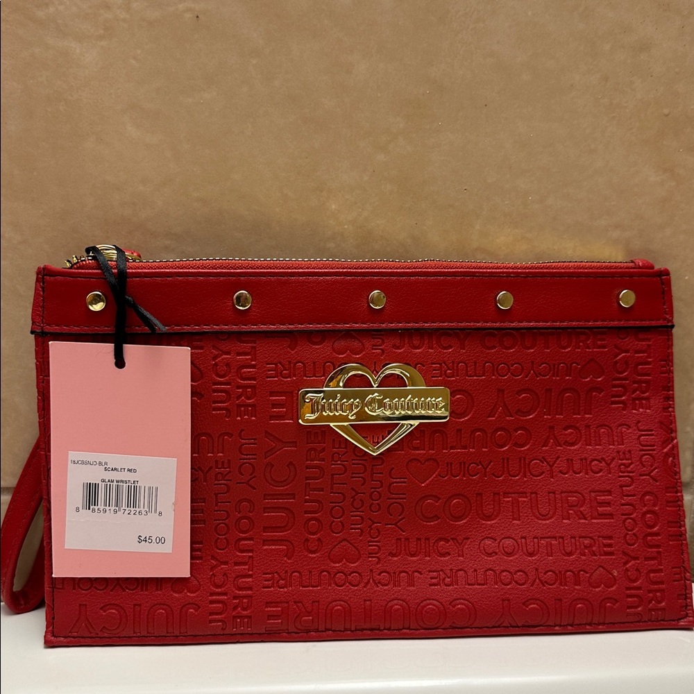 Juicy Couture Embossed scarlet red Wristlet
